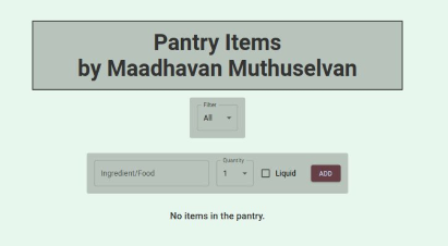 Pantry Items!